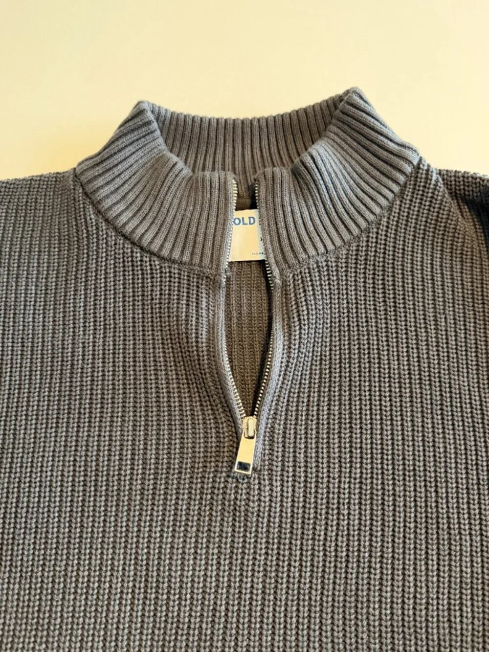 OLD NAVY Cotton Knit Sweater Zip Charcoal Gray XL